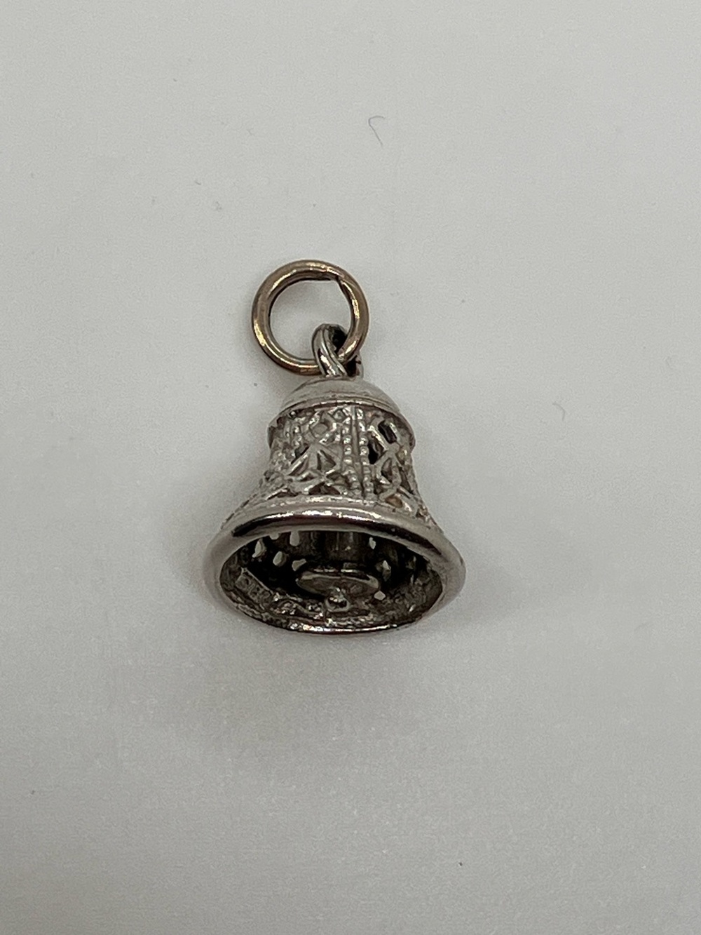 Vintage 925 Filigree Bell Chiming Ringing Sterling Silver Charm